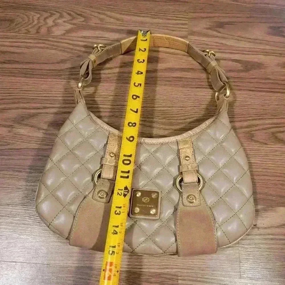 Tan Francesco Biasia Quilted Hobo Handbag - Picture 7 of 8